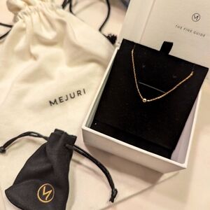 Mejuri single beaded necklace solid 14k gold